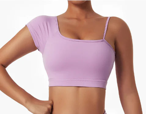 Oblique Shoulder breathable Yoga Top