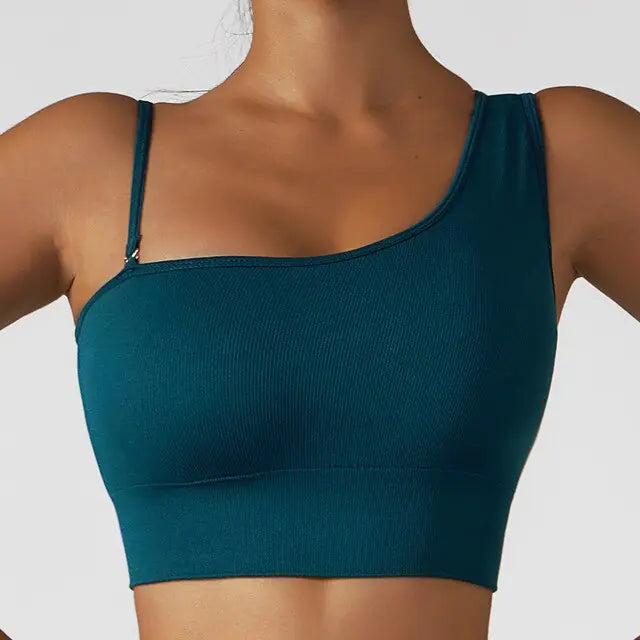 Oblique Shoulder breathable Yoga Top