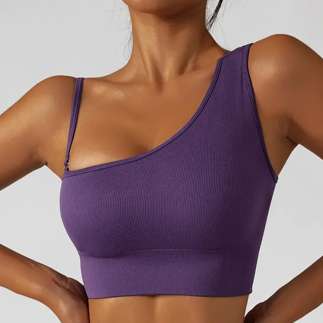 Oblique Shoulder breathable Yoga Top