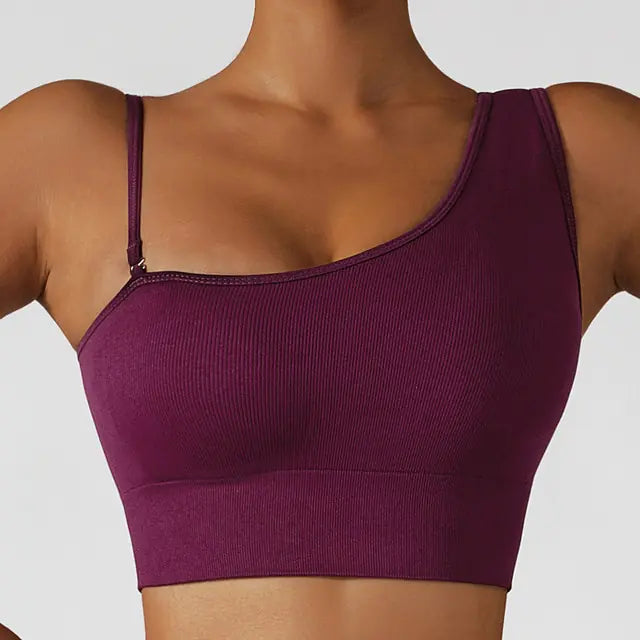 Oblique Shoulder breathable Yoga Top